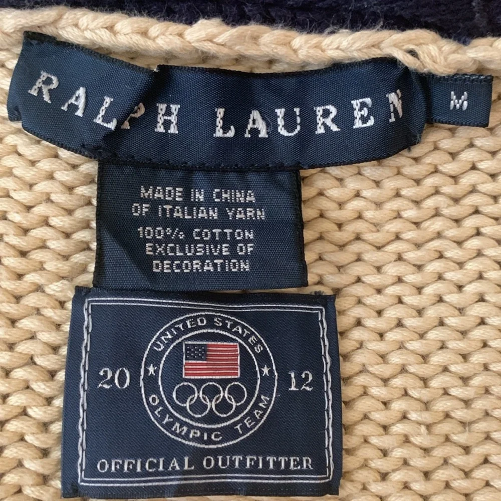 Polo Ralph Lauren 2012 USA Olympic Team Cardigan Sweater Size Medium Very Rare